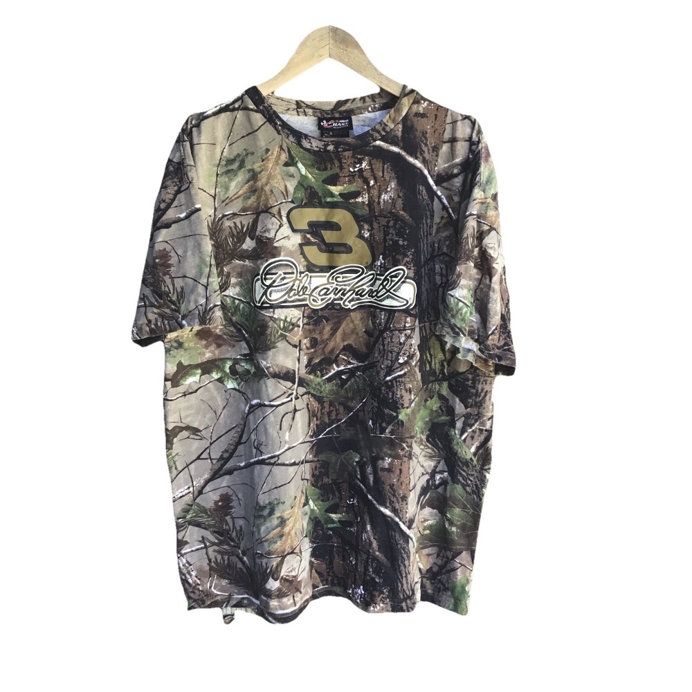 Dale Earnhardt #3 Realtree Camo Hunting T Shirt Mens 3XL NASCAR Graphic Tee